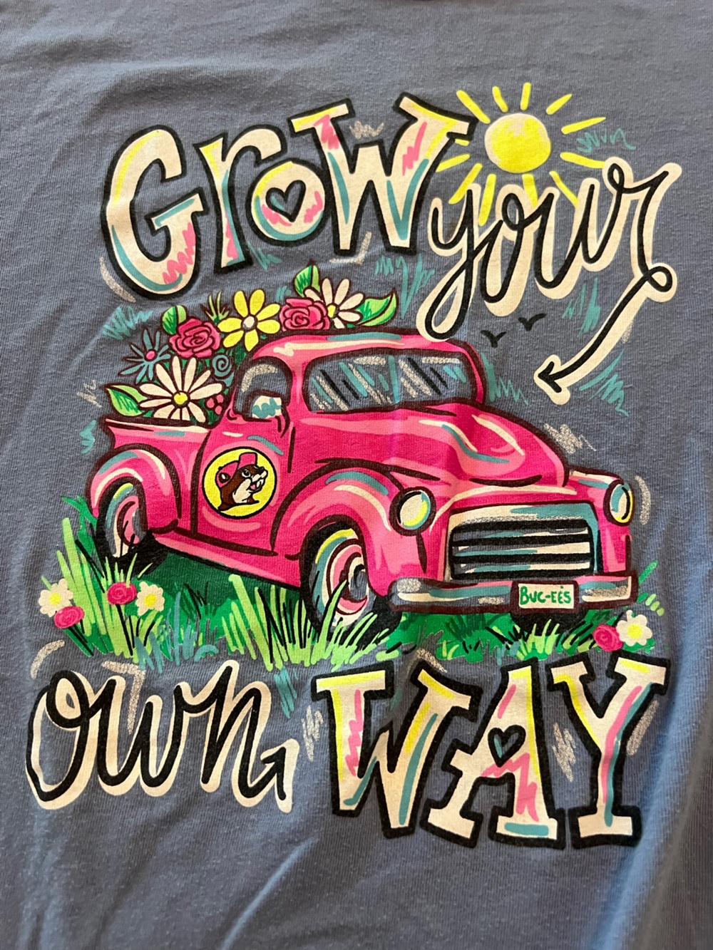 Buc-ees Girls Pink Vintage Truck Floral Home Art Print